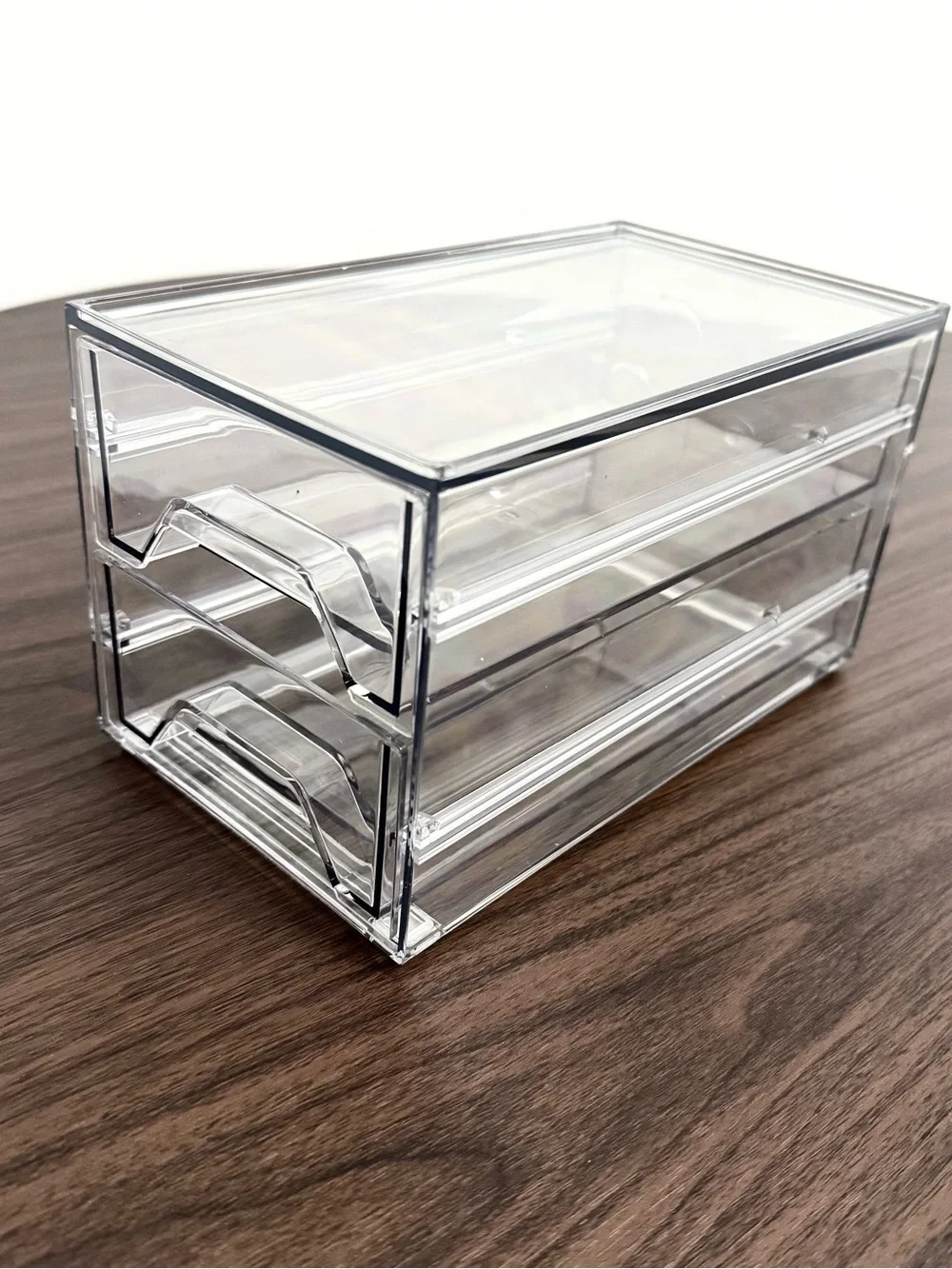 Clear Acrylic 2 Drawer Organizer Vanity Makeup Jewelry Desk Storage